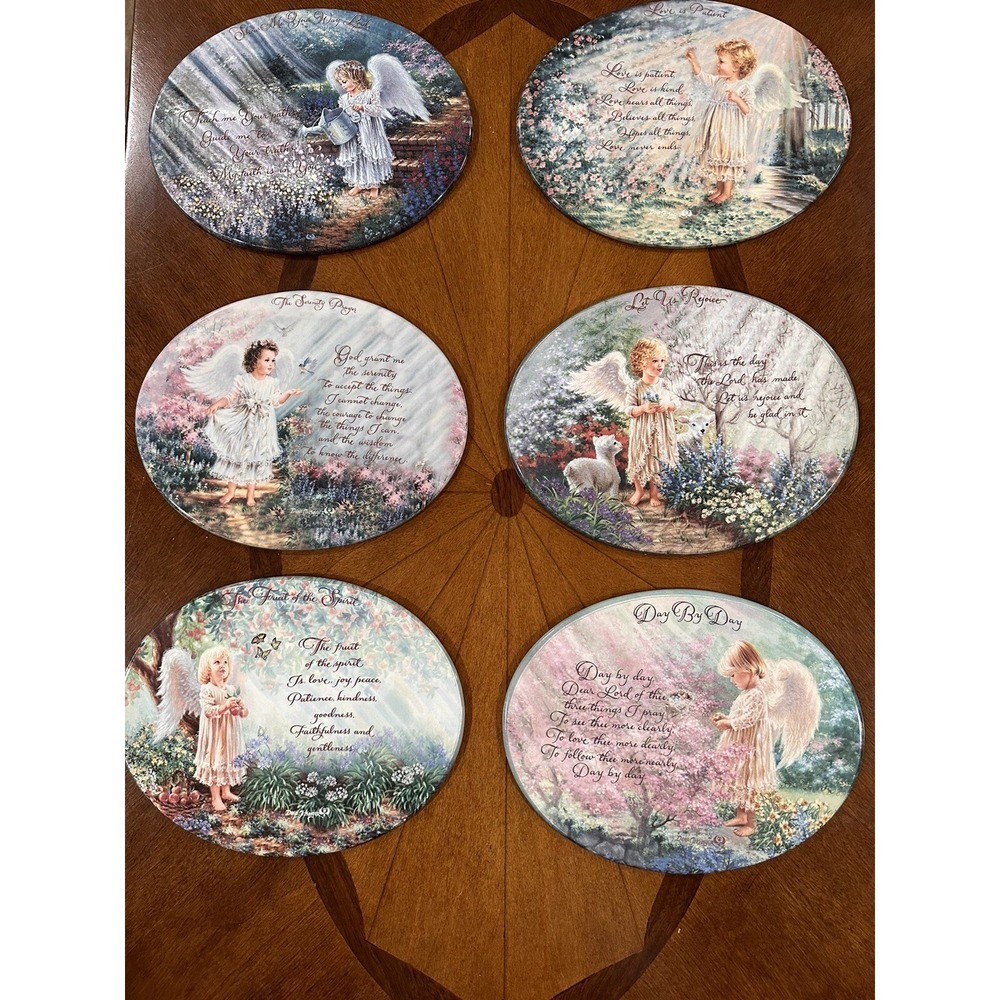 Bradford Exchange Angelic Inspirations Dona Gelsinger‎ Set of 6 Angel Plaques